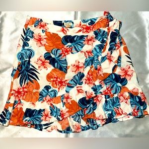 ROXY, Skirt, floral print, side zipper, side bow-make 2in small SUMMER S…